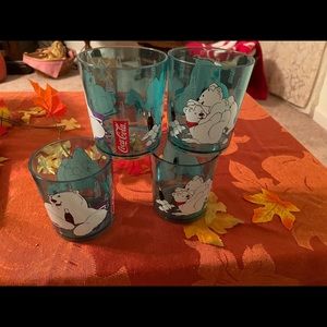 NIB 1995 blue Coca Cola tumbler glasses Zak